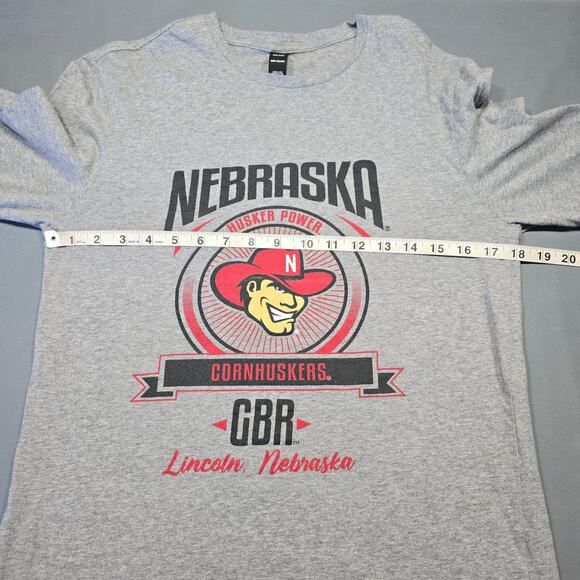 Nebraska Cornhuskers GBR Gray Shirt Long Sleeves Tee Logo Graphic Womens Size S - Picture 5 of 9